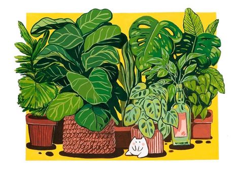 Jungle Art, Posca Art, Illustrated Art, Plant Painting, Plant Illustration, Plant Art, Gouache Painting, Painting Illustration, Botanical Illustration