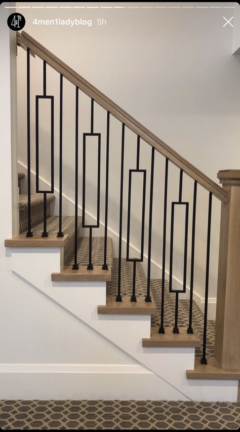 Ballisters Staircases, Iron Staircase Railing Modern, Modern Staircase Railing Unique, Stairs Design Modern Railing Ideas, Iron Staircase Design, Stair Handrail Ideas, Stairs Grill Design, Iron Staircase Railing, Elegant Staircase