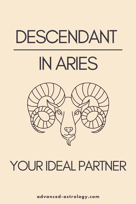 In this article, you can learn about the descendant in Aries. The descendant is the point exactly opposite the ascendant. It is one of the angles of the birth chart, which carry a lot of weight. Your descendant in Aries describes your ideal partner and how you perceive others. The descendant is the cusp of... Aries Descendant, Aries Spirituality, Aries Compatibility Chart, Aires Zodiac, Synastry Astrology, Aries Compatibility, Aries Traits, Aries Astrology, Planet Signs