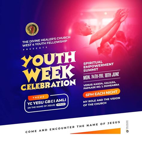 Youth Week Flyer Design, Cupcake Png, Jesus Background, Church Media Design, Concert Flyer, Flyer Design Layout, Circle Logo Design, Church Poster Design, Invitation Flyer