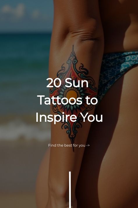 20 Sun Tattoos to Inspire You Unique Sun Tattoo, Unique Wrist Tattoos, Sun Tattoo Designs, Octopus Tattoos, Skeleton Hand Tattoo, Healing Tattoo, Sun Tattoos, Tree Of Life Tattoo, Unique Products Design