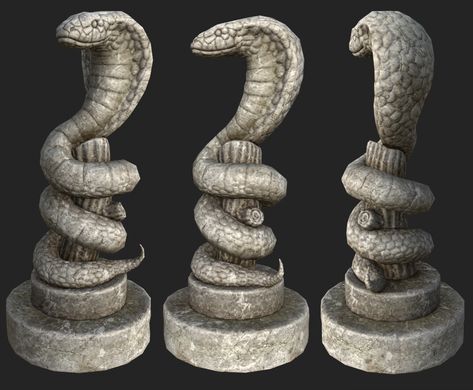 Fantasy Monolith, Snake Throne, Snake Game Design, Snake Building Architecture, Snake Temple Fantasy Art, Snake Statue, Aquarium Decorations, The Snake, Aquariums