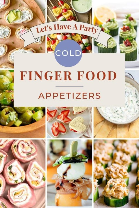 Every party needs some easy-to-eat cold appetizers finger foods! These no-cook recipes are perfect for parties as they often require less work, but they will surely be a hit with your guests! Cold Party Food, Easy Cold Finger Foods, Room Temperature Appetizers, Cold Party Appetizers, Appetizers Finger Foods, Cucumber Appetizers, Cold Finger Foods, Finger Food Recipes, Cold Buffet