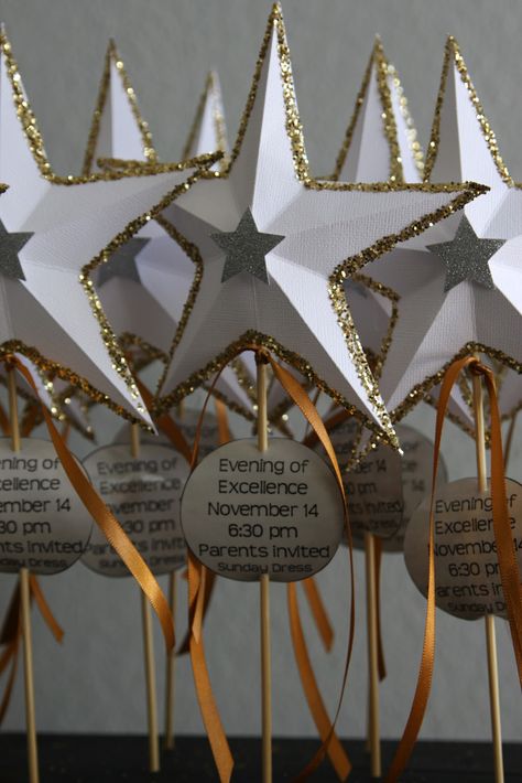 Star invites. Night To Shine, Banquet Centerpieces, Star Centerpieces, Arise And Shine, Activity Day Girls, Yw Activities, Star Theme, Award Ideas, Lds Young Women