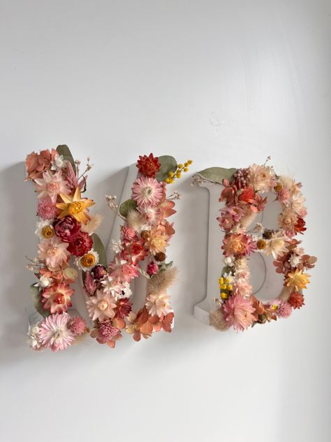 Ella May Florals dried flowers letters Flowers Letters, Cardboard Letters, Dried Florals, Bloom Baby, First Birthday Themes, Flower Letters, Boho Room, Floral Letters, Dried Flower