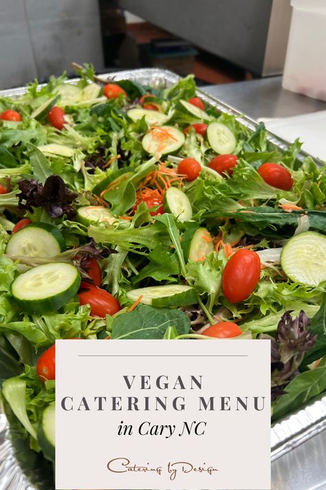 Salads For Weddings Catering, Catered Salad Ideas, Catering Salads Ideas, Vegan Wedding Menu Ideas, Vegan Buffet Ideas, Vegan Catering Ideas, Lunch Buffet Ideas, Vegan Fine Dining, Vegan Wedding Menu