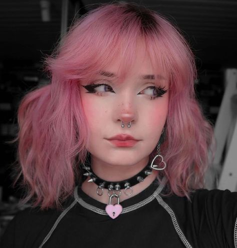 Pink Egirl Makeup, Egirl Makeup Looks, Goth Makeup Looks, Pastel Goth Makeup, E Girl Makeup, Egirl Makeup, Drag Make-up, Pastel Pink Hair, Goth Hair