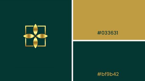 10 Best Colour Combination For Your Logo Green And Gold Branding Color Palettes, Royal Green Color Palette, Emerald Green And Gold Color Palette, Gold Combination Colour Palettes, Emerald Green Color Combinations, Logo Color Combinations, Yellow Color Combinations, 2 Color Combinations, Gold Color Palette