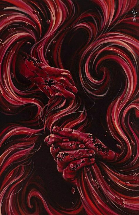 Crazy Paintings On Canvas, Jackie Liu Art, Red Acrylic Painting Ideas, Dark Abstract Art, Angry Art, Rage Art, Anger Art, Exploration Art, Emotional Painting