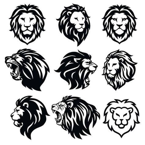 Lion Tattoo Design Explained Lion Face Tattoo Design, Lion Face Logo, Simple Lion Tattoo, Lion Logo Design, Silhouette Lion, Lion Tattoo Meaning, Logo Lion, Lion Art Tattoo, Lion Head Logo