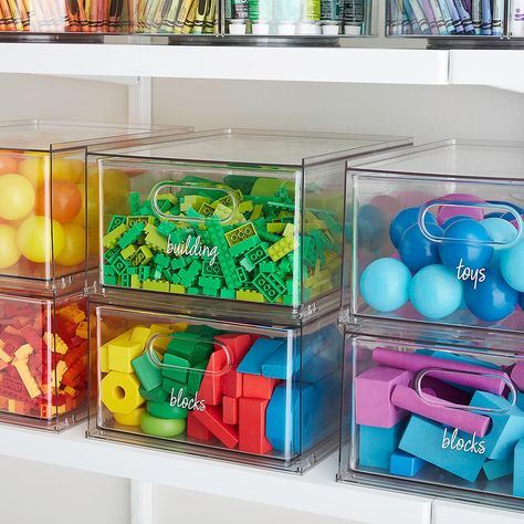 The Home Edit Large Drawer | The Container Store Craft Storage Solutions, Clutter Free Kitchen, Desain Pantry, Home Edit, The Home Edit, Lego Storage, The Container Store, Toy Blocks, Toy Rooms