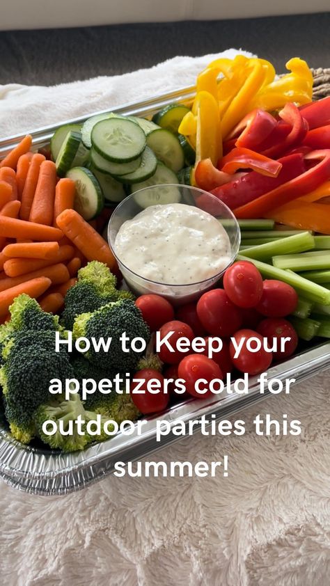 elaineclarkefam on Instagram: ☀️🥶Cold Food Hack!🥶☀️ Perfect Hack to keep your appetizers and dishes cold for outdoor parties! You can also line the tray with water and… Keeping Food Cool At Outdoor Party, Easy Outdoor Birthday Party Food, Relish Tray Ideas Summer, Keep Fruit Cold At Party, Party Food For Outdoor Party, How To Keep Fruit Cold At A Party, Keeping Food Cold Outside Party, Party Hacks Outdoor, Keep Food Cold Outside Party