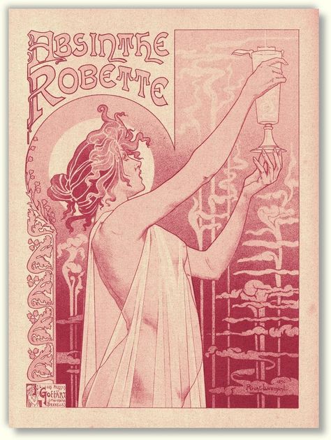 absinthe Alphonse Mucha Absinthe, 1910s Illustration, Absinthe Art, Art Nouveau Woman, Alphonse Mucha Art, Walter Crane, Mucha Art, Art Nouveau Illustration, French Art Nouveau