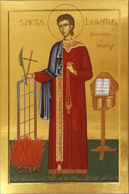 Saint Lawrence of Rome as a Model Deacon (St. Ambrose of Milan) | MYSTAGOGY RESOURCE CENTER St Lawrence Martyr, Catholic Icons, St Ambrose, Saint Lawrence, You Found Me, St Lawrence, Byzantine Art, Byzantine Icons, Best Icons