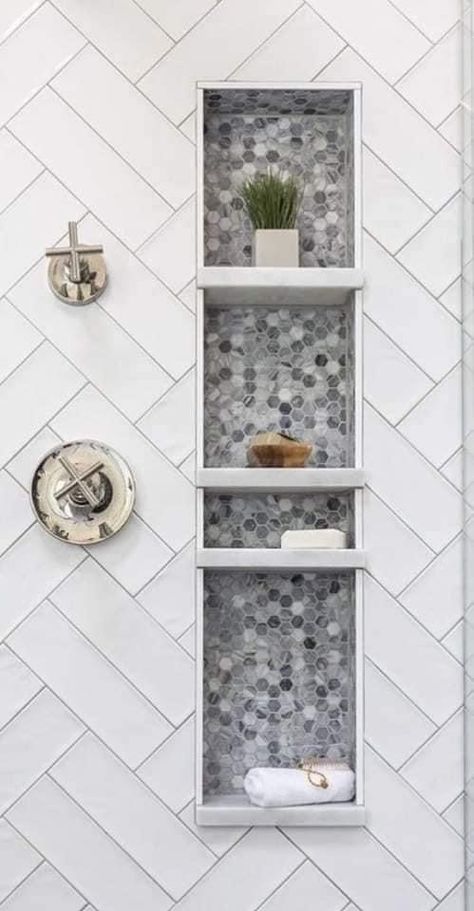 Bathroom Tile Design Ideas, Tile Design Ideas, Bathroom Niche, Full Bathroom Remodel, Bathroom Ideas On A Budget, Bilik Air, Bathroom Redesign, Small Bathroom Ideas On A Budget, Shower Niche