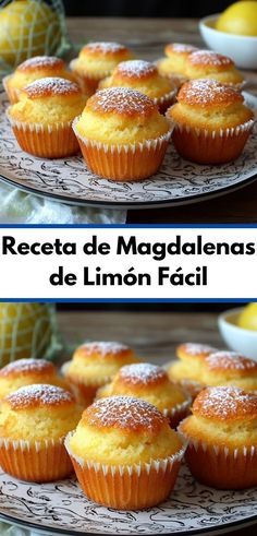 ¿Te gustan las recetas fáciles y rápidas? Estas magdalenas de limón son perfectas para el desayuno. Una receta deliciosa y saludable que encantará en tus recetas de cocina y recetas de comida. Cupcakes Decorados, Cupcake Recipes Chocolate, Mexican Dessert, Bakery Desserts, Pan Dulce, Apple Desserts, Almond Recipes, Cupcake Recipes, Chocolate Recipes