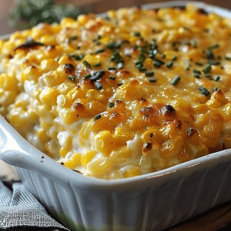 Creamy Corn Casserole Delight, Cream Cheese Corn Casserole, Cheese Corn Casserole, Cheesy Corn Casserole, Creamy Corn Casserole, Cream Cheese Corn, Heavenly Recipes, Cheesy Corn, Cheese Corn