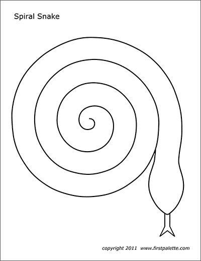 Spiral or Coiled Snake Template | Free Printable Templates & Coloring Pages | FirstPalette.com Snake Craft Preschool, Craft Snake, Spiral Template Free Printable, Spiral Snake Template Free Printable, Make A Snake Craft, Snake Craft, S For Snake Craft, Snake Coloring Pages, Snake Crafts