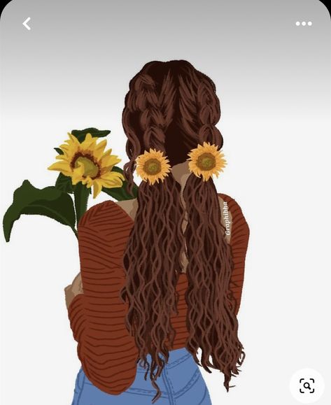 Sunflower Girl Aesthetic, Sunflower Girl, Sunflower Illustration, Moonlight Photography, Art Pinterest, Print Design Art, Girly Wall Art, Girly Drawings, Girly Art Illustrations