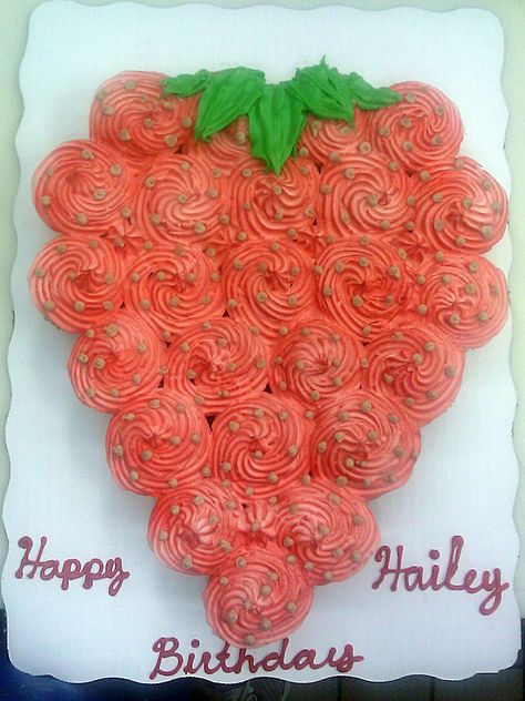 Strawberry Shaped Cake, Strawberry Cupcake, Shaped Cake, Cupcake Cake, Pull Apart, In The End, Pretty Good, Original Design, First Time