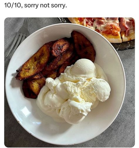 Fried plantains & ice cream …. Eat or pass? 👉🏾 Repost from @jamaicaincredibles | Instagram Fried Plantains, Ice Scream, Fried Ice Cream, Plantains Fried, Nigerian Food, Man Food, Sorry Not Sorry, Weird Food, Not Sorry