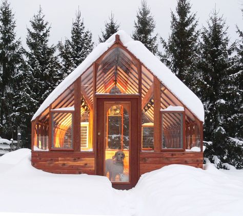 Sturdi-Built Greenhouse Mfg. on Instagram: “The Tudor model's steep 12/12 roof pitch accommodates heavy snow loads in the heart of wintertime and provides tons of overhead space. We…” Traditional Greenhouses, Dome Greenhouse, Winter Greenhouse, Best Greenhouse, Greenhouse Shed, Build A Greenhouse, Backyard Greenhouse, Greenhouse Kit, Greenhouse Plans