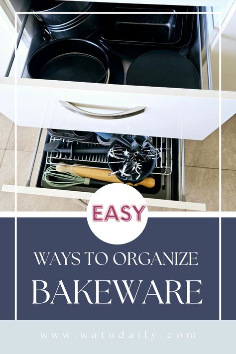 Tired of digging through messy cabinets to find your baking pans? You’re not alone. Many homebakers struggle with cluttered kitchens and disorganized storage. But don’t worry – there are lots of clever ways to tame the chaos.  The key to organizing baking pans is to store them vertically. This saves space and makes it easy to grab what you need. You can use simple dividers, racks, or even tension rods to keep pans.... #storage #organizer #pans #bakingpans #bakeware #kitchenorganization #bakers Bakeware Storage Ideas, Pan Storage Ideas, Baking Pan Storage, Baking Pans Storage, Baking Center, Cluttered Kitchen, Bakeware Organization, Bakeware Storage, Pan Storage