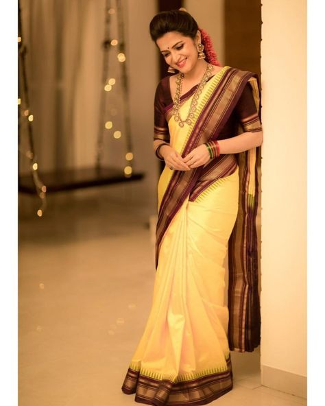 DD in a yellow pattu saree for pongal22 Dd Saree, Yellow Pattu Saree, Dd Neelakandan, Yellow Silk Saree, Telugu Culture, Saree Blouse Styles, Bridal Sarees South Indian, Pink Dress Short, Indian Saree Blouse