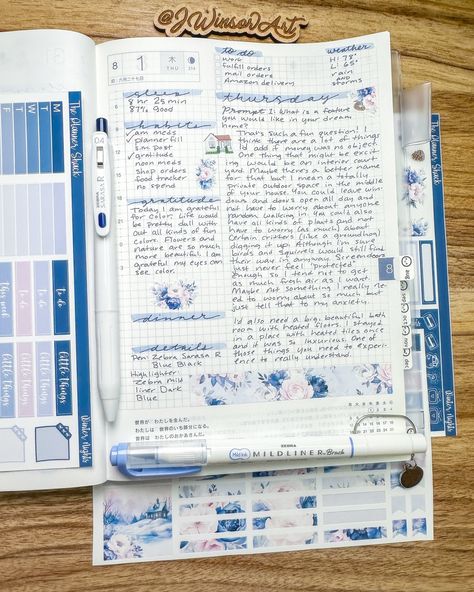 Hello August! First daily of the month. New pen colors to match the grid. What do we think? And a little preview of some new sticker sheets coming to the shop, as soon as I take some product photos. 📜 @hobonichi_global Hobonichi cousin planner 🖊️ @zebrapen_usa Sarasa R Blue Black and Mildliner Dark Blue Stickers by @theplannershack_ Watermark by @rees.designs #planning #journals #hobonichi #hobonichitecho #hobonichicousin #hobonichiavec #plannerstickers #plannerspread #planneraddict #bulletj... Hobonichi Cousin A5, Hobonichi Original Layout Ideas, Hobonichi Planner Ideas, Hobonichi A6 Layout Ideas, Hobonichi Layout Ideas, Hobonichi Planner Cousin, Hobonichi Cousin Daily Layout Ideas, Hobonichi Cousin Monthly Layout, Hobonichi Cousin Layout Ideas