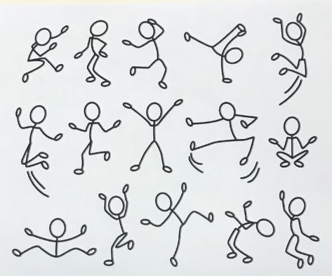 Trin For Trin Tegning, Stick Men Drawings, Doodle People, Stick Drawings, Stick Figure Drawing, Sketch Notes, Art Drawings For Kids, Stick Figures, Elementary Art