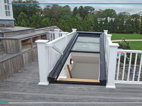 Roof Access Hatch, Slide Screen, Roof Terrace Design, Roof Hatch, Beach House Exterior, Basement Stairs, The Staircase, The Push, Terrace Design