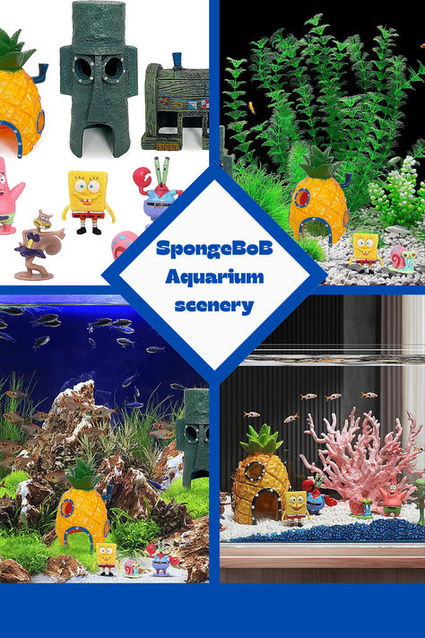 Turn your aquarium into Bikini Bottom with SpongeBob Scene! Watch your fish swim alongside SpongeBob and friends for endless fun! Link to Amazon⬆️ Spongebob Aquarium, Pineapple House, Aquarium Ideas, Fish Swimming, Aquarium Decorations, Fish Tank, Pineapple, Pet Supplies, Swimming