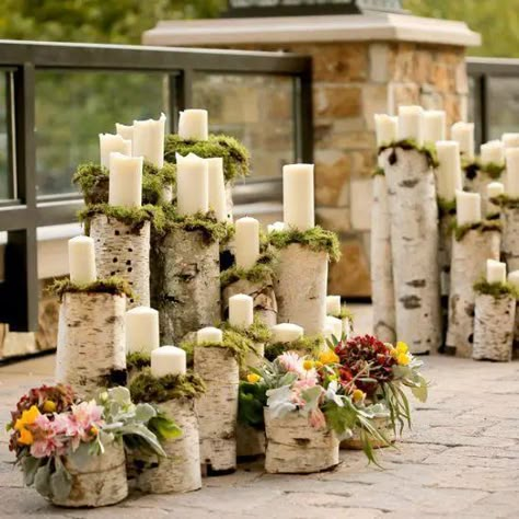 Birch Wedding Decor, Ceremony Space Decor, Wedding Arch Greenery, Stump Decor, Moody Wedding Decor, Wedding Decorations Reception, Birch Tree Decor, Birch Tree Wedding, Classy Wedding Decor