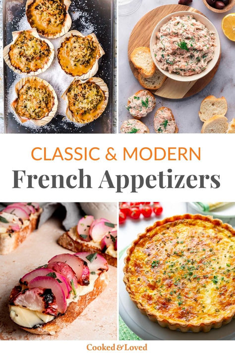 Whether you're hosting a French-themed dinner party or simply want to elevate your canapes, these French appetizer recipes are sure to impress. From the luxurious taste of cheese in Gougères to the delicate sophistication of Ratatouille Tartlets, there's a variety of choices that cater to all tastes. via @irena_macri French New Years Eve Dinner, Appetizers Fancy Dinner, French Fine Dining Food, Simple French Appetizers, French Fall Recipes, Easy Dinner Party Starters, Authentic French Appetizers, French Themed Appetizers, French Canapes Appetizers