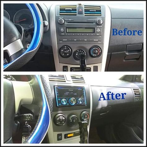 Upgraded to a new stereo for my 2010 Toyota Corolla Toyota Corolla 2010, Corolla 2003, Toyota Corolla Le, Corolla 2009, Car Deco, Toyota Corolla, Car Radio, A Car, Transportation