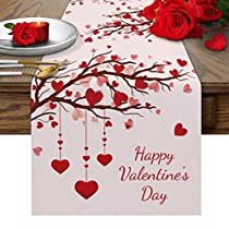 Valentines Day Table, Valentines Table, Table Runner Farmhouse, Romantic Table Decor, Valentine Table Runner, Banquet Decor, Coffee Table Runner, Valentine Table Decorations, Candy Buffet Tables