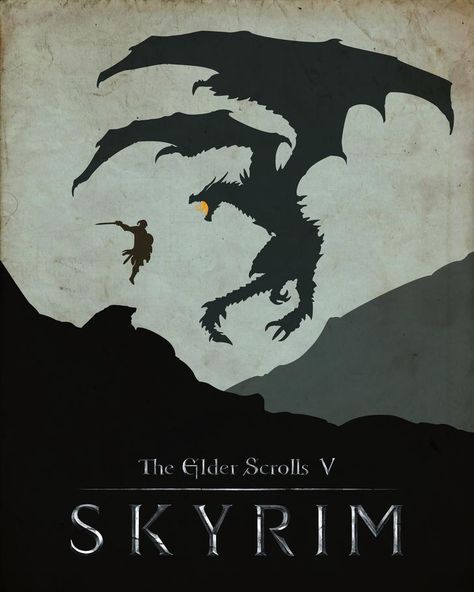 Skyrim Poster 40x50 cm - Album on Imgur Skyrim Poster, Dragon Skyrim, Decorative Wall Painting, Poster Wall Pictures, Skyrim Game, Skyrim Dragon, Skyrim Art, Living Room Vintage, Elder Scrolls Art