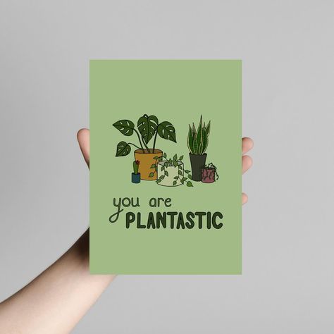 For the plant lovers 🌿 Now available on Etsy, link in bio ⬆️ Birthday Card For Him, Greeting Card Birthday, Birthday Card For Her, Birthday Cards For Her, Card Birthday, Funny Cards, White Envelope, Plant Lover, White Envelopes