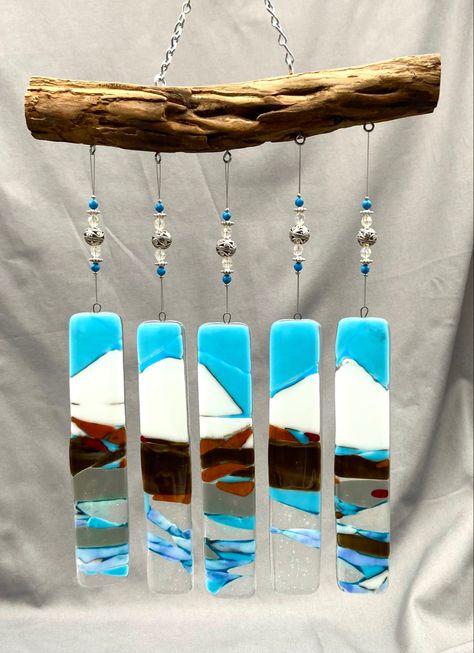 Fused Glass Wind Chimes, Glass Windchimes, Glass Wind Chimes, Glass Fusing Projects, Fused Glass Art, Glass Window, Suncatchers, Fused Glass, Wind Chimes