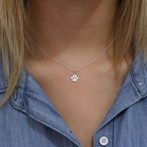 Cat Paw Necklace, Dog Lover Jewelry, Pet Memorial Necklace, Paw Print Necklace, Charm Choker Necklace, Pot Hanger, Bracelet Friendship, Silver Jewelry Necklace, Dog Paw