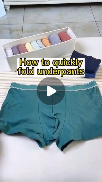 How To Folding on Instagram: "Nice way to fold underpants🧐#foldingclothes #fold #storage #fy #menboxer" Cleaning Organization, Folding Clothes, Cleaning Organizing, Cleaning Household, Bed Sheets, Pants, Instagram, Trousers