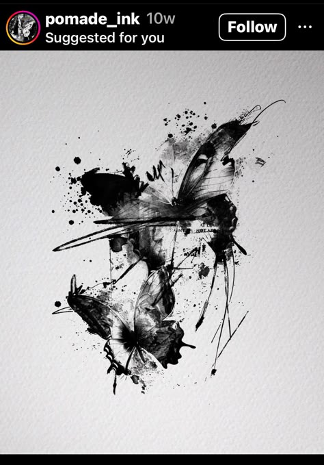 Creepy Tattoo Ideas Dark Art, Ink Blot Tattoo, Ink Splatter Tattoo, Tattoo Shadow, Splatter Tattoo, Tattoo Butterflies, Trash Polka Art, Body Tattoo Design, Party Tattoos