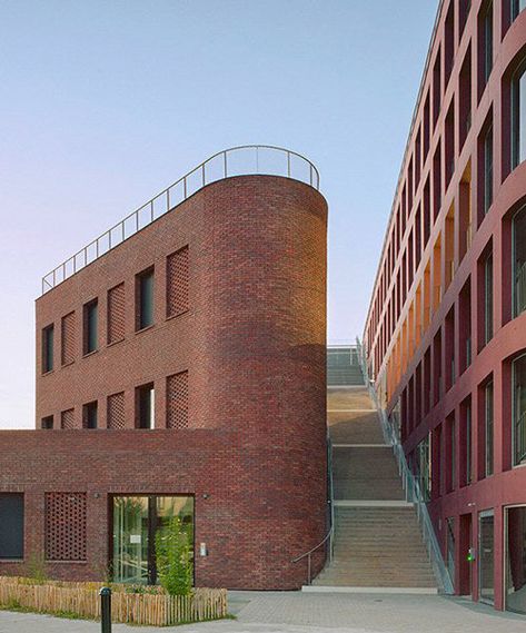 Glass Cabin, Collective Housing, Solid Brick, Mix Use Building, Tower Block, Timber Structure, Brick Architecture, Brick Facade, Ground Floor Plan