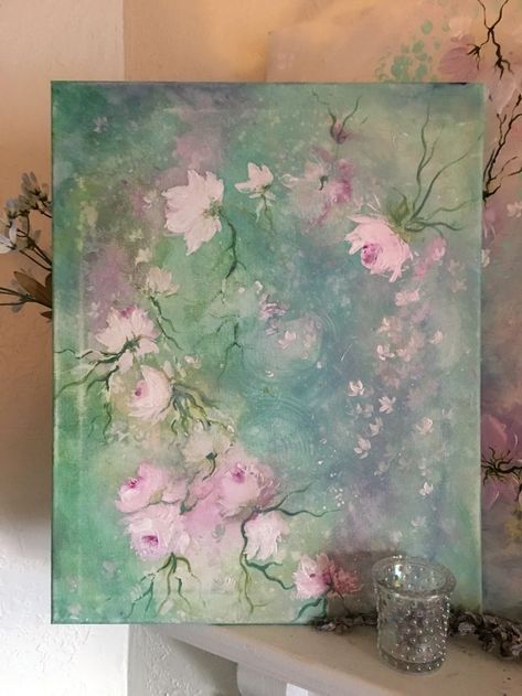 Abstract Flower Painting, Arte Inspo, Flower Art Painting, Romantic Art, Art Inspiration Painting, Dreamy Art, 판타지 아트, Abstract Painting Acrylic, Diy Art Painting