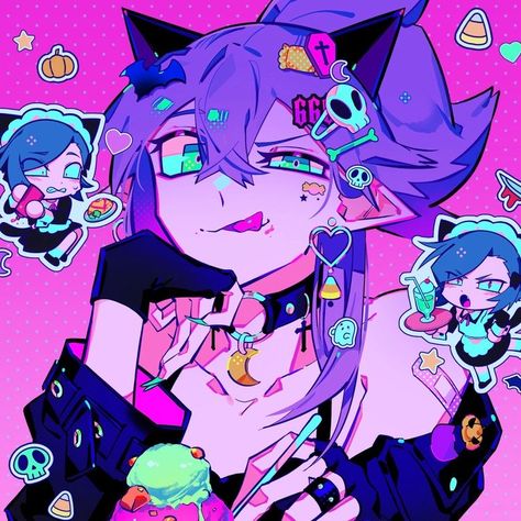 Art Pop Aesthetic, Hyperpop Art, Eyestrain Art, Bright Colors Art, Palette Art, Neon Art, Cute Art Styles, Kawaii Art, Art Inspiration Drawing