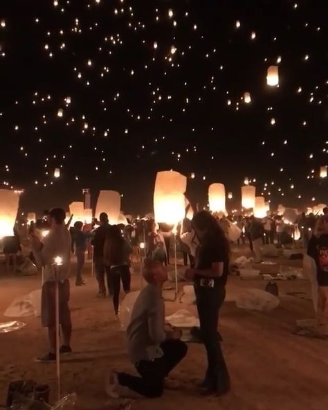 Mark Broumand on Instagram: “I mean.... this is a pretty epic #proposal! Well done 👏🏻 @markfadriq & @kimmmyxo #TravelTuesday #RiseLanternFestival” Lanterns Proposal, Lantern Proposal, Engagement Proposals, Floating Lanterns, Couple Engagement Pictures, Romantic Proposal, Newly Engaged Couple, Fantasy Wedding, Proposal Engagement