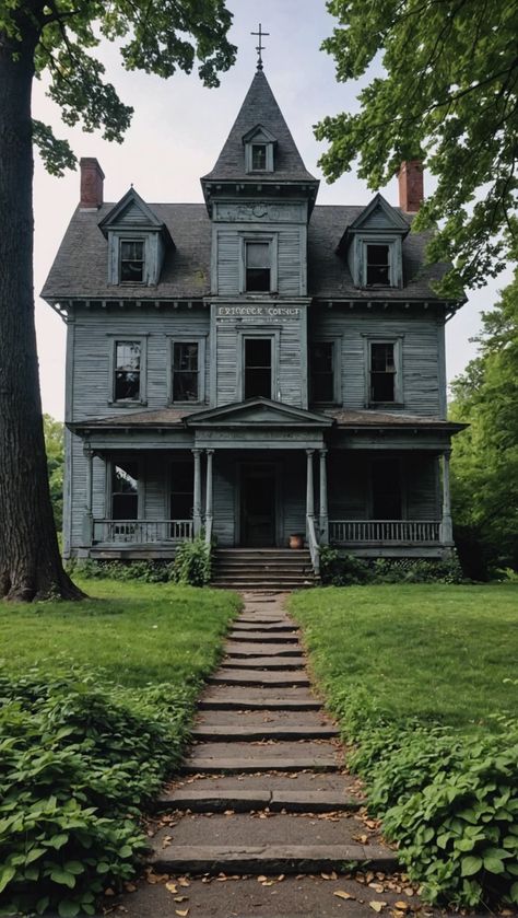 Explore Haunted Places in Connecticut Today! Haunted Mansion Exterior, Gothic House Exterior, Antique Houses, Silent House, Creepy Old Houses, Craft Office, Mansion Exterior, Creepy Houses, Abandoned Mansion