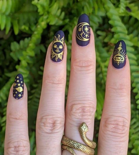 Moyou Stamping, Witch Nails, Witchy Nails, Funky Nails, Dream Nails, Chic Nails, Nail Stamping, Cute Acrylic Nails, Nail Inspiration