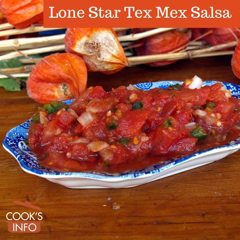 Lone Star Tex Mex Salsa Recipe Salsa Chili, State Names, Salsa Sauce, Recipes Mexican, Mexican Foods, Tex Mex Recipes, Fresh Salsa, Garden Recipes, Salsa Recipe