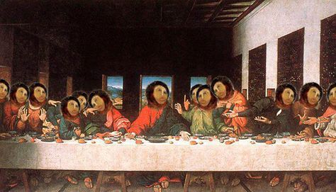 Hilarious Internet Reactions to the Botched Ecce Homo Restoration | Bored Panda Da Vinci Last Supper, The Last Supper Painting, Jesus Last Supper, Dishwasher Cover, Istoria Artei, The Last Supper, Great Paintings, Last Supper, Painting Reproductions